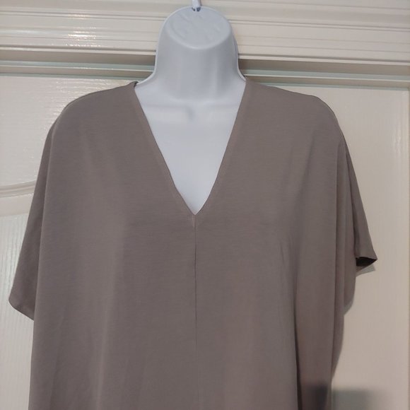 Bryn Walker Oversize Lagenlook Layer minimalist V-Neck Bamboo Top Small - Picture 4 of 10